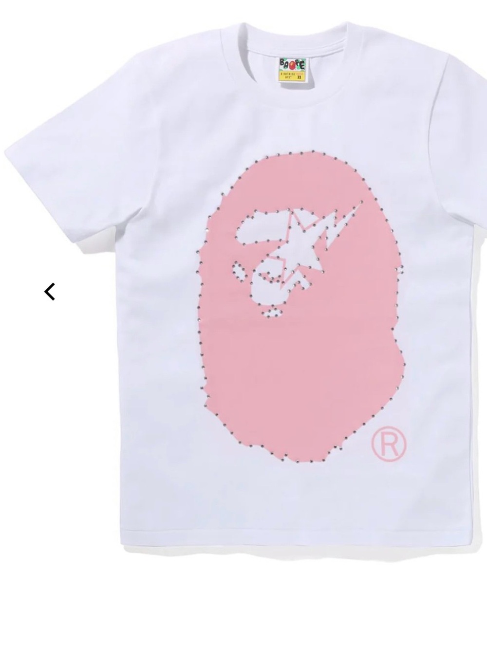 BAPE Women Pink Logo Tee - White